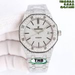 THB Factory Audemars Piguet Replica Swiss Movement 15400 Iced Out 41mm 9015 Movement Watch Royal Oak